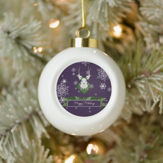 Lila Rentier-Gerahmtes Ornament (Baum)