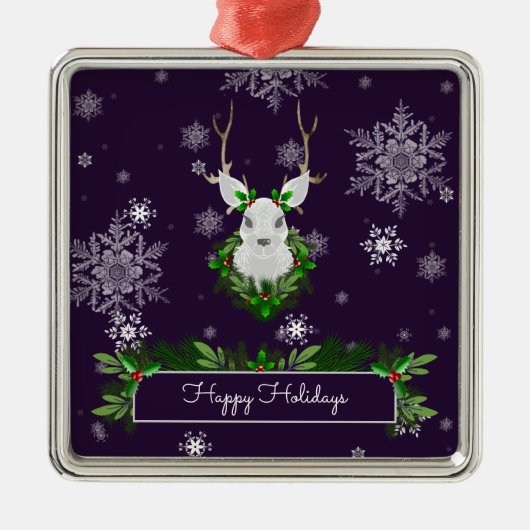 Lila Rentier-Keramik Ornament Aus Metall (Vorne)