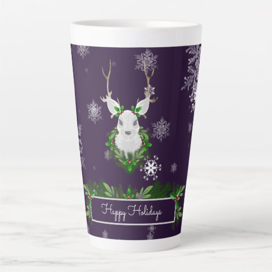 Lila Rentier Latte Tasse (Vorderseite)