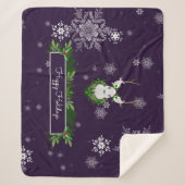 Lila Rentier Sherpa Blanket Sherpadecke (Vorderseite)