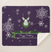 Lila Rentier Sherpa Blanket Sherpadecke (Vorderseite (Horizontal))