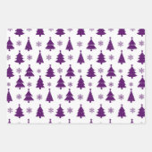 Lila Rentier, Weihnachtsbaum und Urlaubsmuster Geschenkpapier Set (Vorderseite 2)