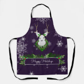 Lila Rentier Weihnachtsfeier Schürze (Vorderseite)