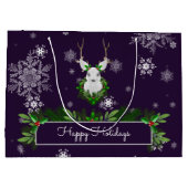 Lila Rentierbeutel Große Geschenktüte (Rückseite)