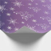 lila, Rentiere, Stern, Sterne, Schneeflocke, Weihn Geschenkpapier (Ecke)