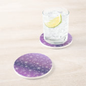 lila, Rentiere, Stern, Sterne, Schneeflocke, Weihn Getränkeuntersetzer (Seite)