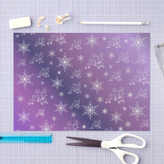 lila, Rentiere, Stern, Sterne, Schneeflocke, Weihn Seidenpapier (Handwerk)