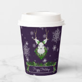 Lila Rentierpapier-Cup Pappbecher (Rückseite)