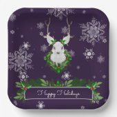 Lila Rentierpapierplatte Pappteller (Vorderseite)