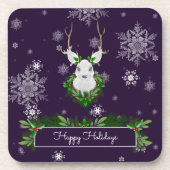 Lila Rentierplastik-Untersetzer Getränkeuntersetzer (Vorderseite)