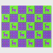 Lila Rentierweihnachtszeit Geschenkpapier (Flach)