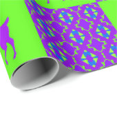 Lila Rentierweihnachtszeit Geschenkpapier (Rolleneckpunkt)