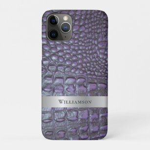 Lila Reptile Digital Leder Silber Metal Case-Mate iPhone Hülle