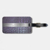 Lila Reptile Digital Leder Silber Metal Gepäckanhänger (Rückseite horizontal)