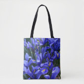 Lila Reticulated Irises Floral Tasche (Vorderseite)