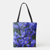 Lila Reticulated Irises Floral Tasche (Rückseite)