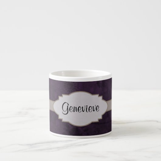Lila Retro-Abstrakte Typenschild Espressotasse (Vorderseite)