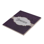 Lila Retro-Abstrakte Typenschild Fliese (Seite)