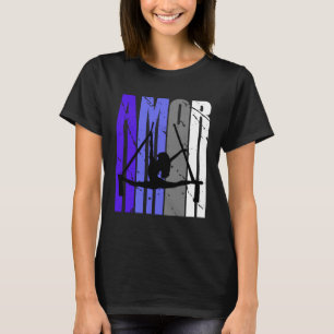 Lila Retro Amor Air Yoga Fan Aerialist Vin T-Shirt