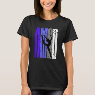 Lila Retro Amor Rhythmische Gymnastik Fan Sprüche T-Shirt
