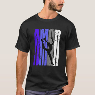 Lila Retro Amor Rhythmische Gymnastik Fan Sprüche T-Shirt