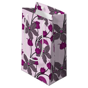 Lila Retro-Blume-Muster Kleine Geschenktüte