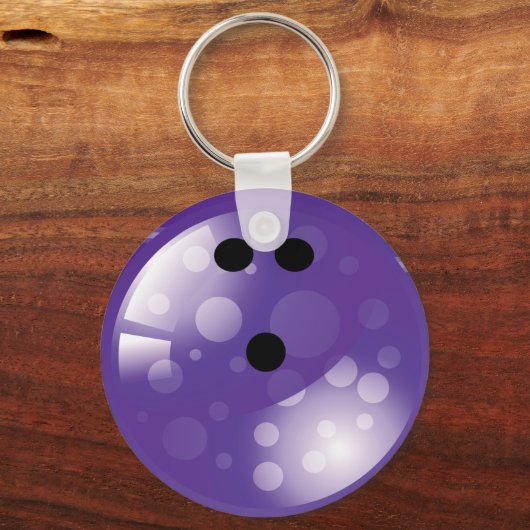 LILA RETRO BOWLING BALL SCHLÜSSELANHÄNGER (Vorderseite)