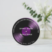 Lila Retro bunte Einladung (Stehend Vorderseite)