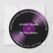 Lila Retro bunte Einladung (Vorderseite)