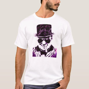Lila retro Churchill T-Shirt
