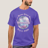Lila Retro Disco Ball PERSONALISIERTER T - Shirt (Vorderseite)