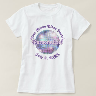 Lila Retro-Disco-Kugel PERSONALISIERTES T-Shirt