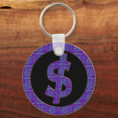 LILA RETRO-DOLLAR-SIGN SCHLÜSSELANHÄNGER (Vorderseite)