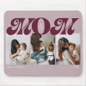Lila Retro Fette Mutti 3 Foto-Collage Mousepad (Vorne)