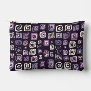 Lila Retro-Geometrisches Muster Zubehörtasche