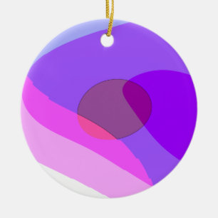 Lila Retro Groovy Abstract 409 Keramik Ornament