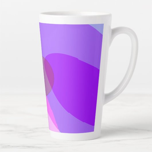 Lila Retro Groovy Abstrakt 409 Milchtasse (Rechts)
