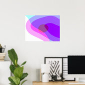 Lila Retro Groovy Abstrakt 409 Poster (Heimbüro)