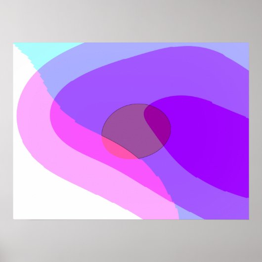 Lila Retro Groovy Abstrakt 409 Poster (Vorne)