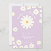 Lila Retro Groovy Lavender Baby in Blütendusche Einladung (Vorderseite)