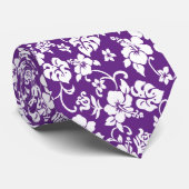 Lila Retro hawaiische Druck-Krawatte Krawatte (Gerollt)