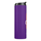 Lila Retro Minimalistisch Modern Monogram Name Thermosbecher (Nach links gedreht)