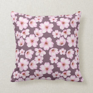 Lila retro mit Blumenmuster Kissen