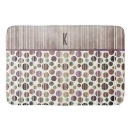 Lila Retro Moderne Polka Dots Badematte