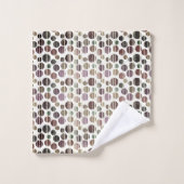 Lila Retro-moderne Polka-Punkte Badhandtuch Set (Waschlappen)