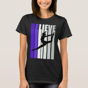 Lila Retro Motivations Tanz Mädchen Tanzende Fan T-Shirt