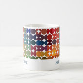 Lila Retro-Muster in Blautönen Kaffeetasse (Mittel)