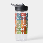 Lila Retro-Muster in Blautönen Trinkflasche (Rechts)