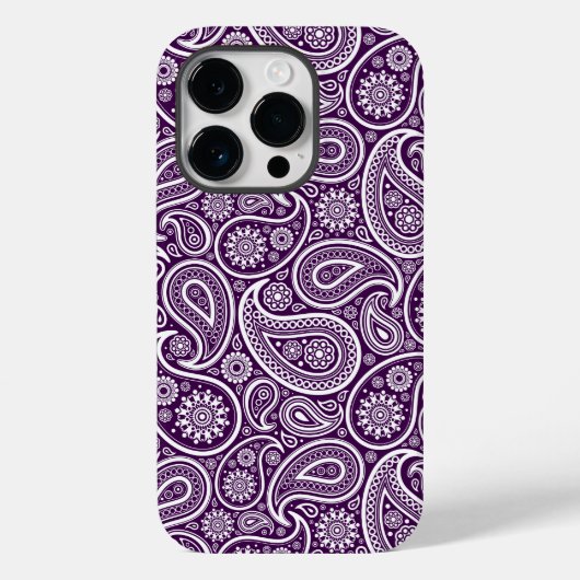 Lila Retro-Paisley-Muster Case-Mate iPhone Hülle (Rückseite)