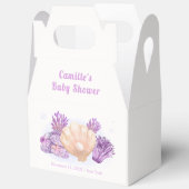 Lila Retro Pearl Seashell Baby Dusche Geschenkschachtel (Offen)